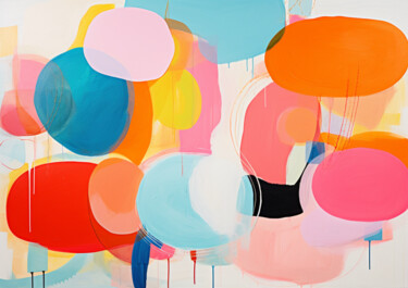 Peinture intitulée "Painting with pink…" par Sasha Robinson, Œuvre d'art originale, Acrylique