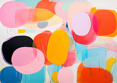 Цифровое искусство под названием "Painting with pink…" - Sasha Robinson, Подлинное произведение искусства, Акрил