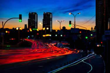 Photography titled "Kyiv Night Lights" by Sasha Rzhondkovsky, Original Artwork, Light Painting