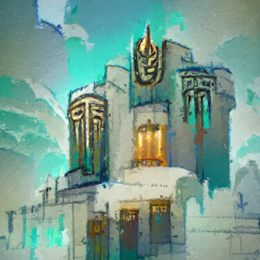 Digital Arts titled "Temple" by Sasha Rzhondkovsky, Original Artwork, Digital Painting