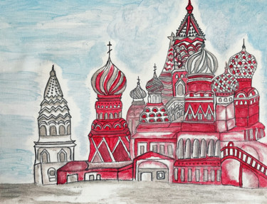 Painting titled "Russian Nouveau" by Nezabyvaemo, Original Artwork, Watercolor
