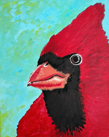 Malerei mit dem Titel "Cardinal" von Nezabyvaemo, Original-Kunstwerk, Acryl