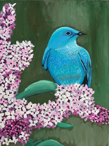 Malerei mit dem Titel "Bluebird" von Nezabyvaemo, Original-Kunstwerk, Acryl