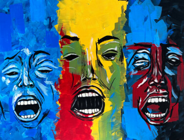 Peinture intitulée "Pain, Fear and Shame" par Nezabyvaemo, Œuvre d'art originale, Acrylique