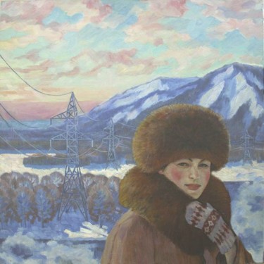 Картина под названием "Siberian Girl / Cиб…" - Aleksander Fesechko (Sasha), Подлинное произведение искусства, Масло