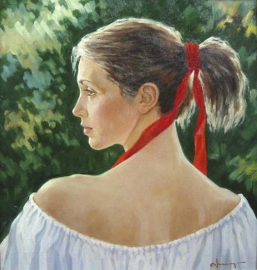 Картина под названием "Portrait the Nina G…" - Aleksander Fesechko (Sasha), Подлинное произведение искусства