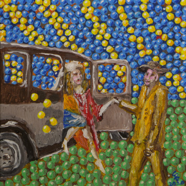 Painting titled "Get out of the car" by Sashko Balabai, Original Artwork, Acrylic