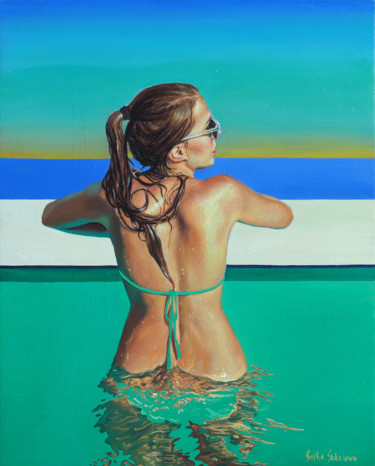 Картина под названием "Splash 2" - Sasha Sokolova, Подлинное произведение искусства, Масло