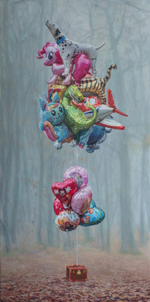 Картина под названием "Dreams" - Sasha Sokolova, Подлинное произведение искусства, Масло Установлен на Деревянная рама для н…
