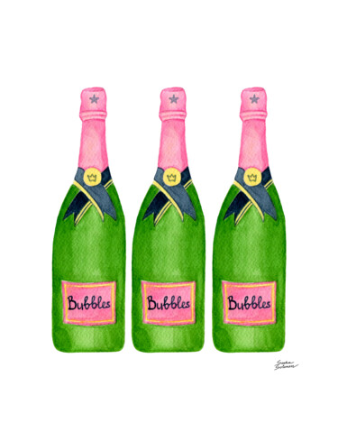 Malerei mit dem Titel "Bubbles" von Sasha Solomon, Original-Kunstwerk, Aquarell