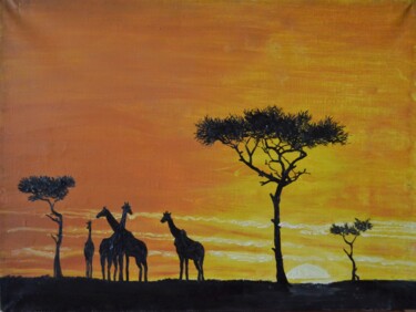 Painting titled "Africa" by Sasha Solomon, Original Artwork, Oil