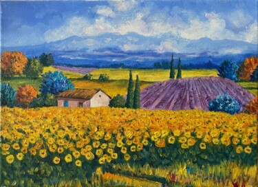 Schilderij getiteld "Provence" door Sasha Solomon, Origineel Kunstwerk, Olie