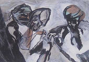 Peinture intitulée "Les années de braise" par Saskia V, Œuvre d'art originale, Huile