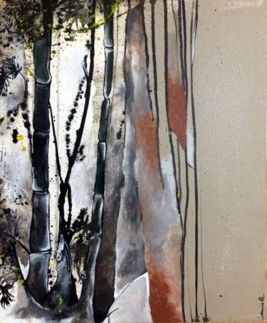 Pintura titulada "Forêt de bambou" por Sassa Sam, Obra de arte original, Acrílico