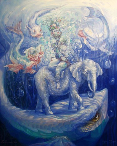 Pintura titulada "Immersed.jpg" por Samvel Atasunts, Obra de arte original, Oleo