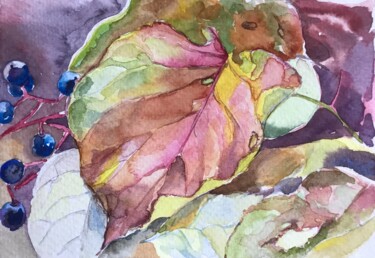 Malerei mit dem Titel "Autumn" von Sateh, Original-Kunstwerk, Aquarell