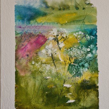 Schilderij getiteld "Symphonie du Printe…" door Françoise Pinton Platen, Origineel Kunstwerk, Aquarel