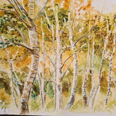 Painting titled "Dans le secret de l…" by Françoise Pinton Platen, Original Art, Watercolor