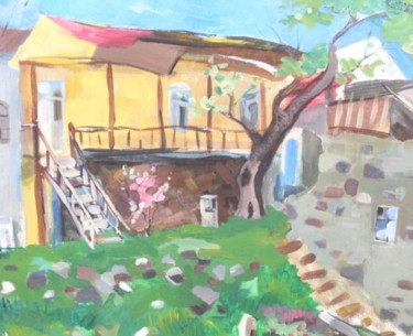 Painting titled "Old yard" by Satenik Hovhannisyan, Original Artwork
