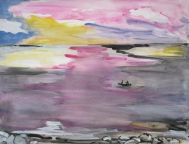Painting titled "Sunset" by Satenik Hovhannisyan, Original Artwork