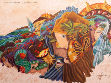 EURYDICE ET ORPHÉE Peinture intitulée "EURYDICE ET ORPHÉE" par Satho, Œuvre d'art originale, Huile