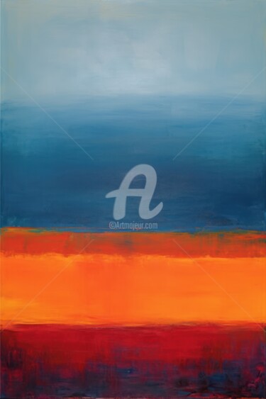 Schilderij getiteld "Rothko's Reverie 5.…" door Satori No Michi, Origineel Kunstwerk, Acryl