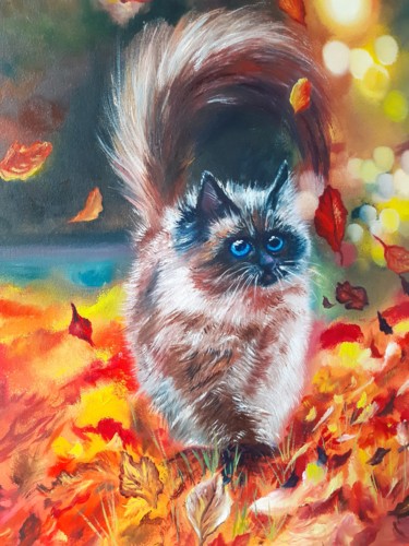 Pintura titulada "Кошка." por Elena Kheveleva, Obra de arte original, Oleo