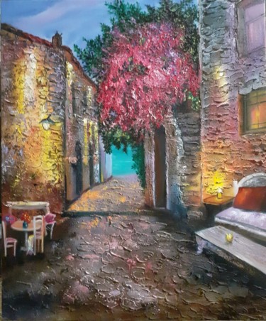 Картина под названием "Итальянская улица." - Елена Хевелева, Подлинное произведение искусства, Масло