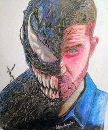 Drawing titled "We Are Venom" by Satwik Sengupta, Original Artwork, Pencil