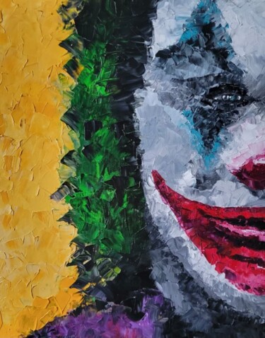 绘画 标题为“Joker” 由Satyä (Daniele Boutier), 原创艺术品, 油 安装在木质担架架上