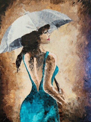 Peinture intitulée "Jour de pluie" par Satyä (Daniele Boutier), Œuvre d'art originale, Huile