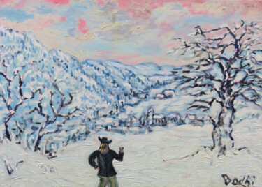 Pintura intitulada ""Winter im Kaufunge…" por Satyam Art, Obras de arte originais, Acrílico