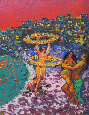 Malerei mit dem Titel "La Gomera 04 - "Dan…" von Satyam Art, Original-Kunstwerk, Acryl