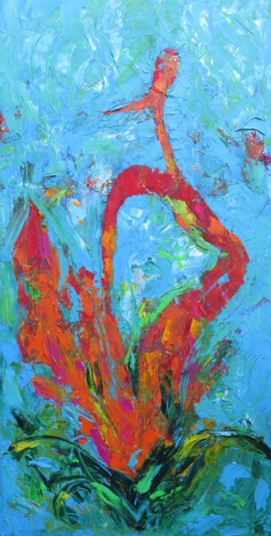 Painting titled ""Love is the fire"…" by Satyam Art, Original Artwork, Acrylic