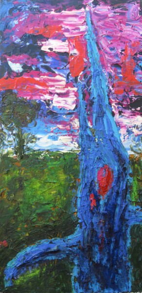 Malerei mit dem Titel ""Alter Baum" - Farb…" von Satyam Art, Original-Kunstwerk, Acryl