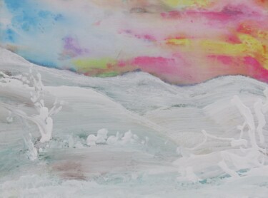 Malerei mit dem Titel ""Schneelandschaft"…" von Satyam Art, Original-Kunstwerk, Acryl
