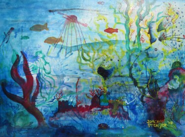 Malerei mit dem Titel ""Aquarium"" von Satyam Art, Original-Kunstwerk, Acryl