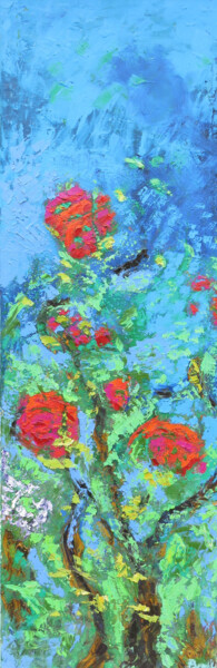 Ζωγραφική με τίτλο ""Mystic Rose"" από Satyam Art, Αυθεντικά έργα τέχνης, Ακρυλικό