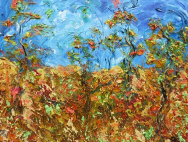 Painting titled ""Bunte Blätter fall…" by Satyam Art, Original Artwork, Acrylic