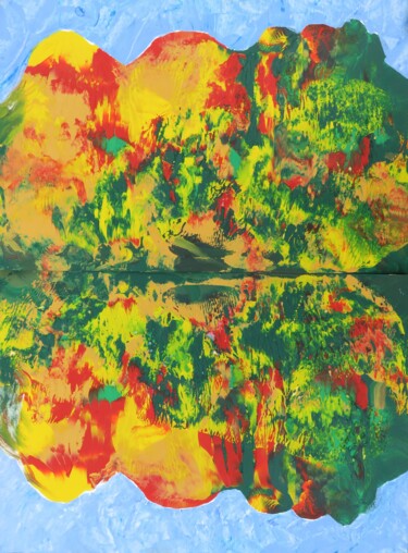 Pintura titulada ""Wasser-Spiegelbild…" por Satyam Art, Obra de arte original, Acrílico