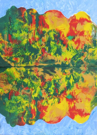 Painting titled ""Wasser-Spiegelbild…" by Satyam Art, Original Artwork, Acrylic