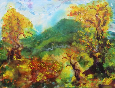 Painting titled ""Herbstbild I"" by Satyam Art, Original Artwork, Acrylic