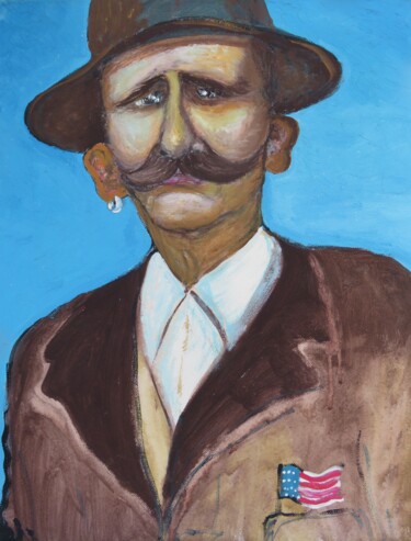 Painting titled "Urgroßvater Isidor…" by Satyam Art, Original Artwork, Acrylic