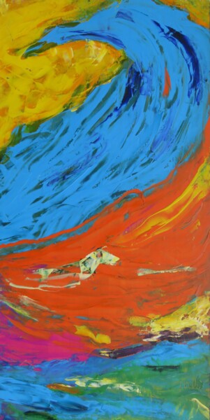 Malerei mit dem Titel ""Die Welle Teil II"" von Satyam Art, Original-Kunstwerk, Acryl