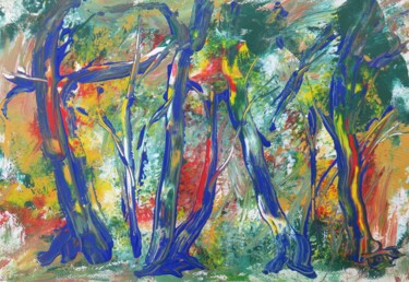 Pintura intitulada ""Dschungel" - Tempe…" por Satyam Art, Obras de arte originais, Acrílico