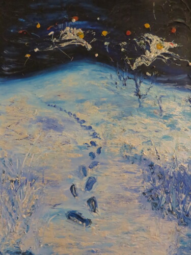 Pintura titulada ""Spuren im Schnee!"" por Satyam Art, Obra de arte original, Acrílico