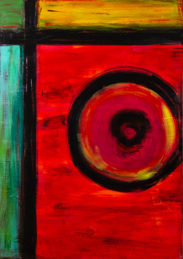 Peinture intitulée "red-target.jpg" par Irina Stefan, Œuvre d'art originale, Acrylique
