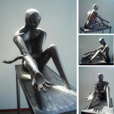 Sculpture titled "In god we trust" by Saucestoickoff, Original Artwork, Metals