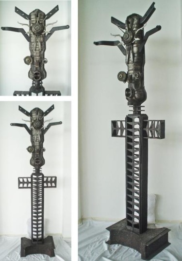 Sculpture titled "Representacion antr…" by Saucestoickoff, Original Artwork, Metals