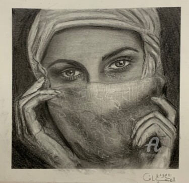 Drawing titled "Queen" by Saud Ali Alassaf, Original Artwork, Pencil